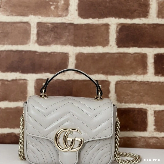 Hyperpeter handle GUCCI GG bag-17*13*6CM mini Marmont top 0815